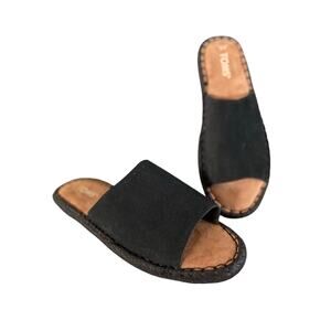 TOMS Clarita black suede slip on sandal
